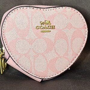 Coach Pink Heart-Shaped Coin Purse